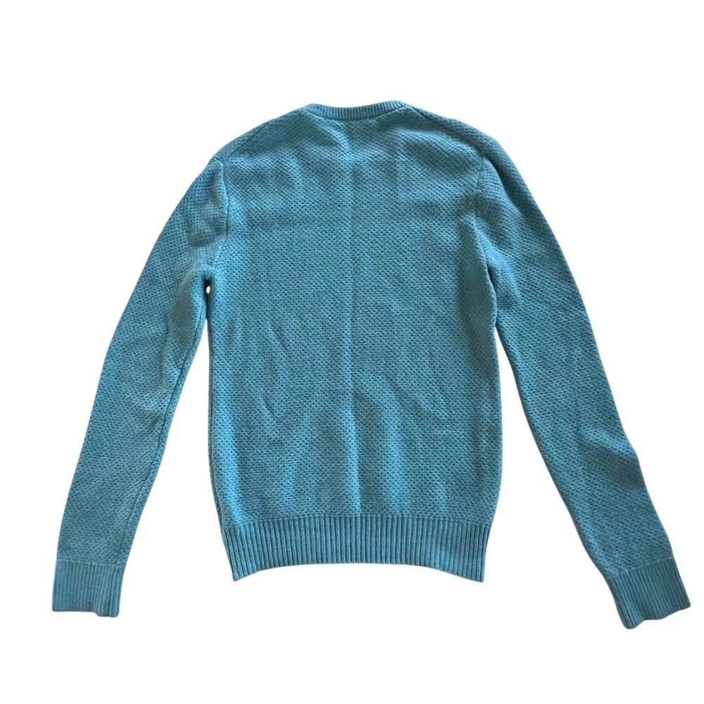Michael Kors Sweater Women XS Turquoise Cashmere Waffle Knit Crewneck 5558 8/26